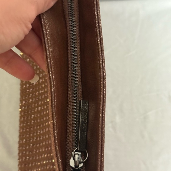 BCBGeneration Lola Brown Clutch with Rhinestone Accents - Picture 5 of 9